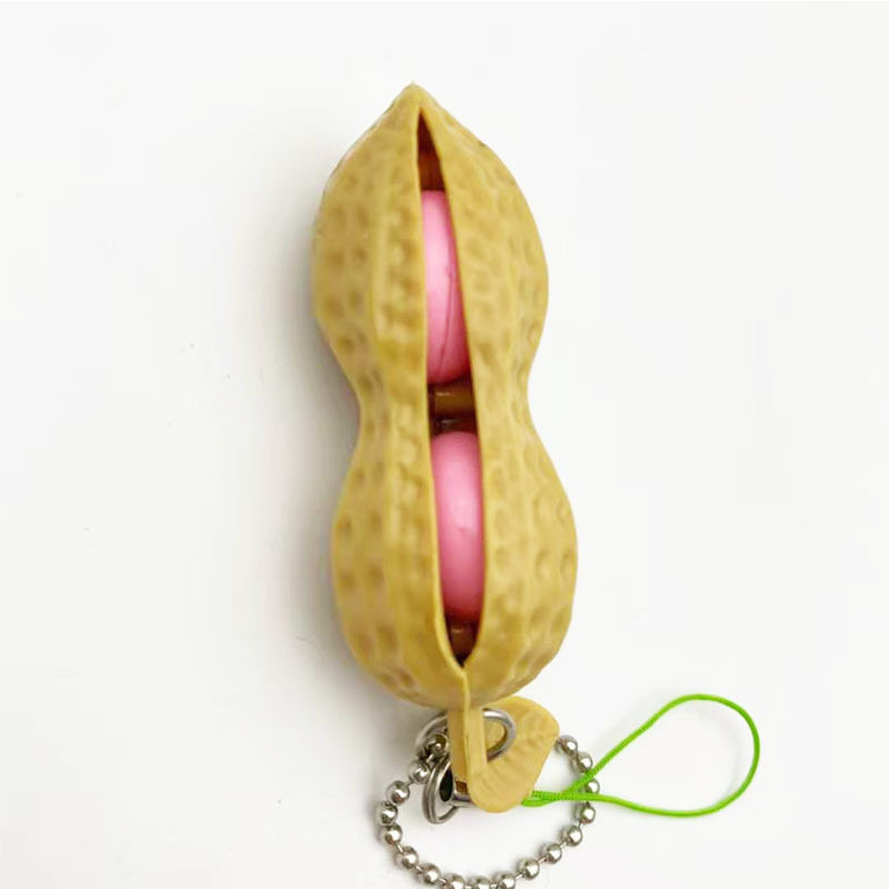 New Design Fidget Peanut Toy Funny Facial Expression Peanut Fidget Toy Soybean Stress Relieving Keychain
