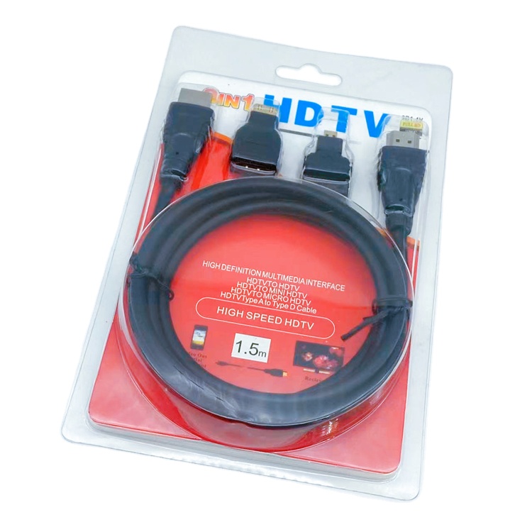 JEVIT HDTV кабель 3 в 1 с Мини hdtv и micro hdtv конвертеры штекер-штекер 1,5 м для видеокамеры планшета ПК к телевизору