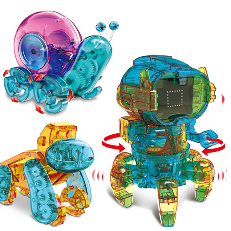 Self assembled stem robot solar powered snail learning toy for kid child intelligence educational science kit DIY solar snails