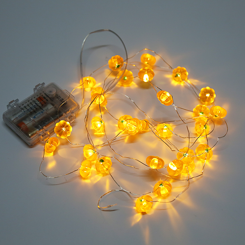 Twinkle Mini Copper Wire Decorative Battery Lantern Bulbs Dimmer Waterproof Halloween Pumpkin String Lights With Remote