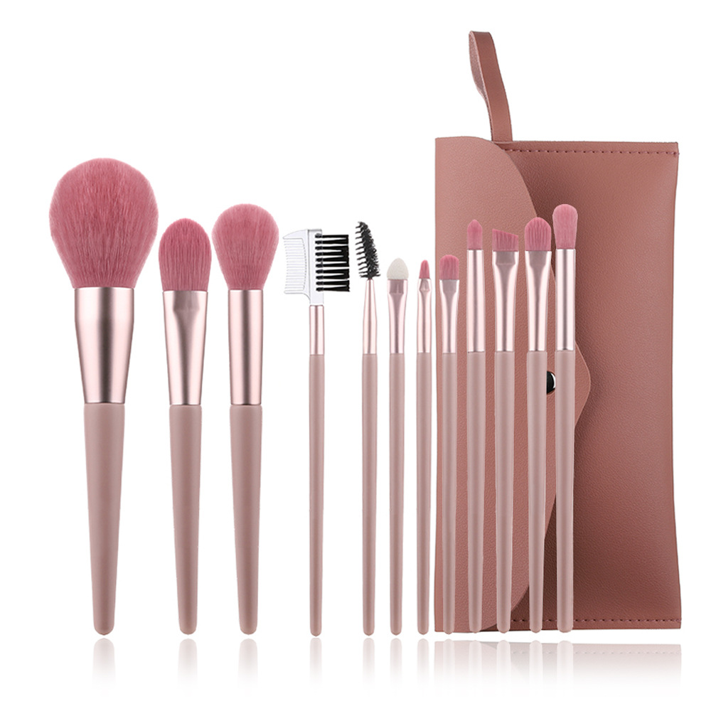 Artificial fiber 12PCS or 7PCS makeup brush set private label vegan makeup brush set with bag for face