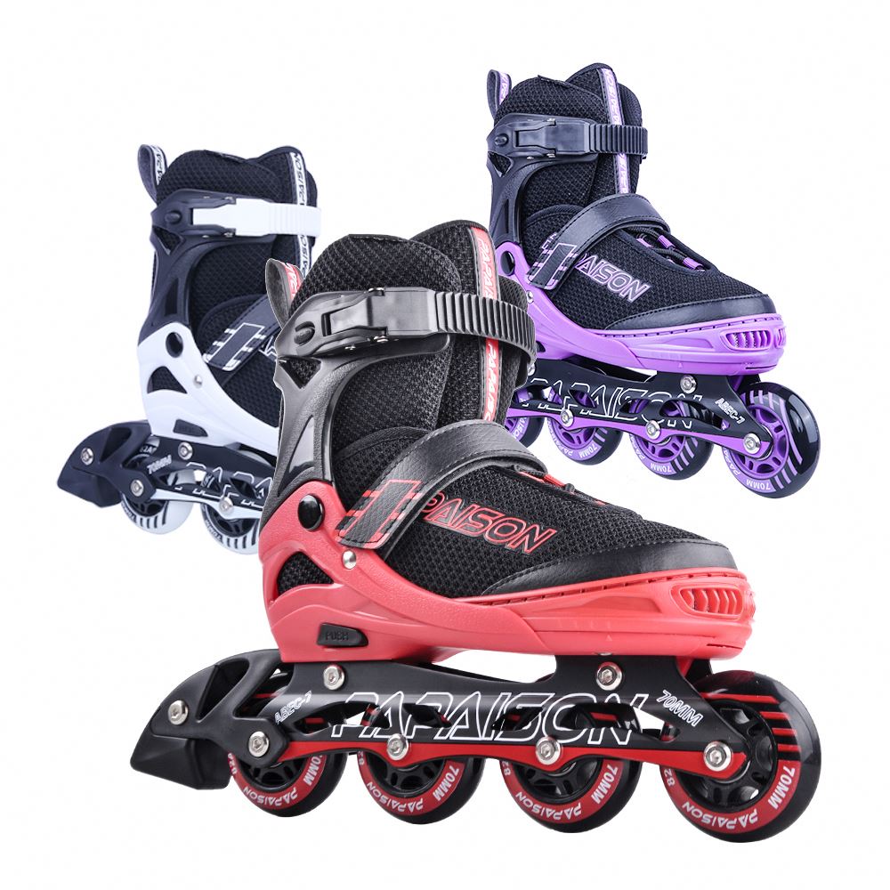 Взрослый Инлайн ролики с расположением колес Patines De 4 колеса для роликовых регулируемый размер алюминиевого сплава коньки обувь