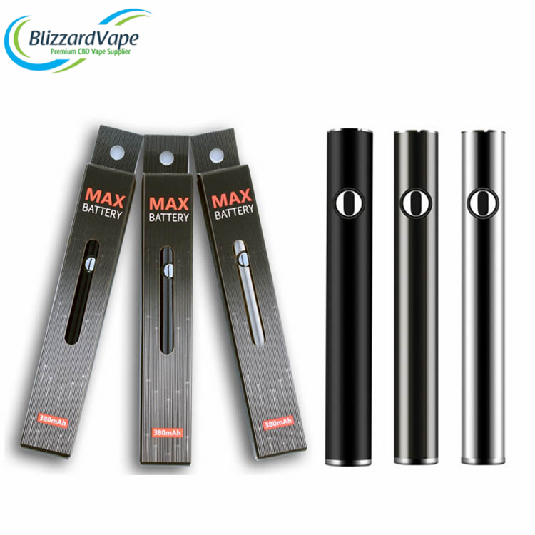 510 Pre-Heat Function Voltage Variable CBD Cartridge Battery 380Mah Max Vape Pen Battery