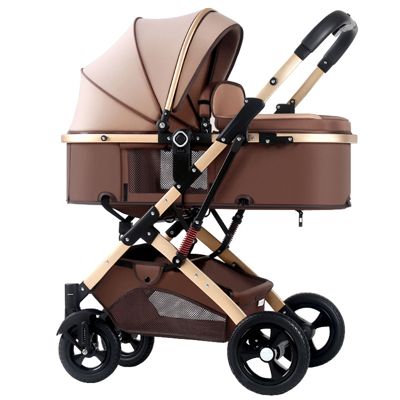 2021 cheap can sit and lie down portable folding bidirectional high view baby stroller for newborn children baby stroller