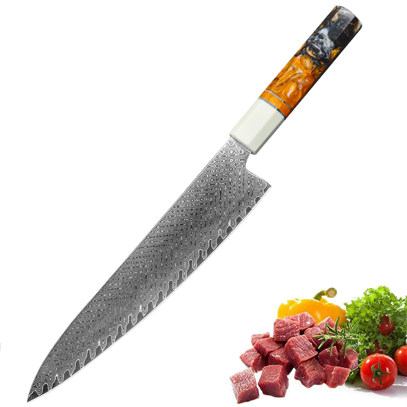 9,5 дюймовый дамасский кухонный нож VG 10, поварской нож из дамасской стали
