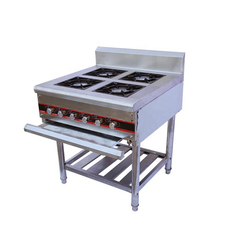 220V печь из нержавеющей стали газовая плита с 4 конфорками, напольный кухонный бар универсальный коммерческий газовая плита электрическая плита