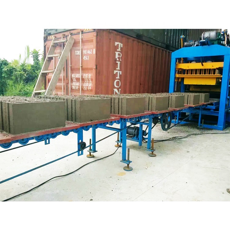 QTJ4-25 Morocco Full Auto interlock hollow paver curbstone cement concrete brick block making machine de fabrication de brique