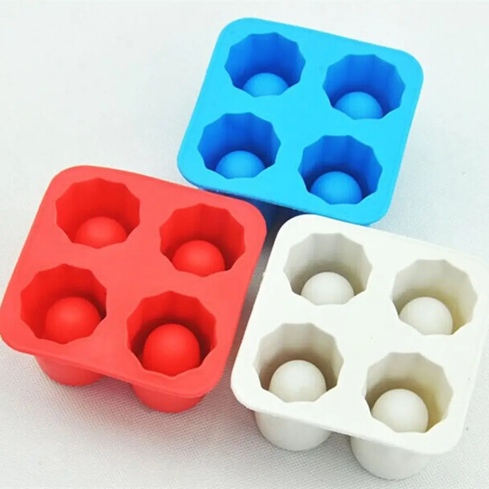 Party 4 Cups Shape Silicone Ice Cube Mold Shooters Shot Glass Ice Mould Ice Cube Tray