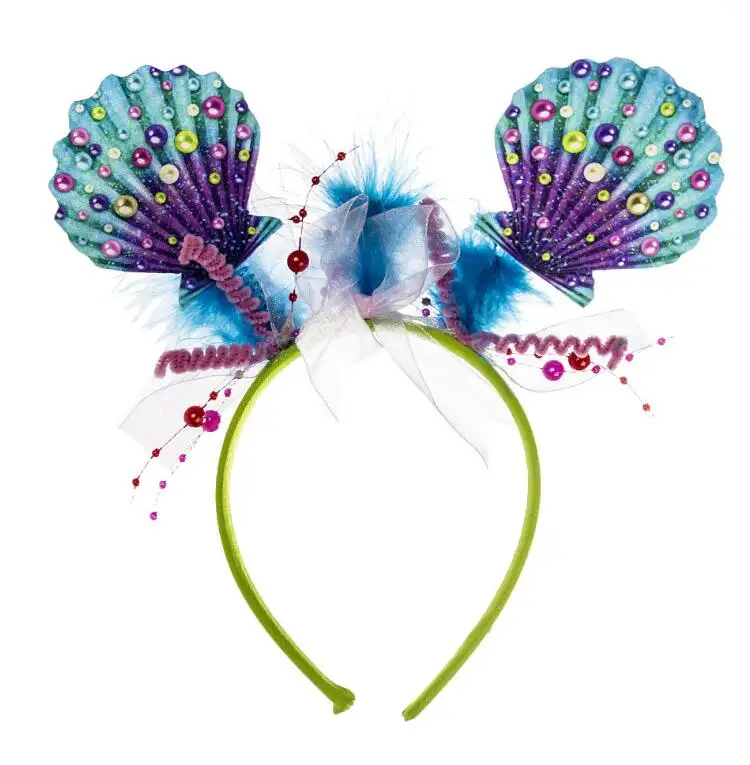 Adjustable Flower Headband Floral Garland Crown Halo Headpiece Boho with Ribbon Wedding Festival Party fish halloween headwear