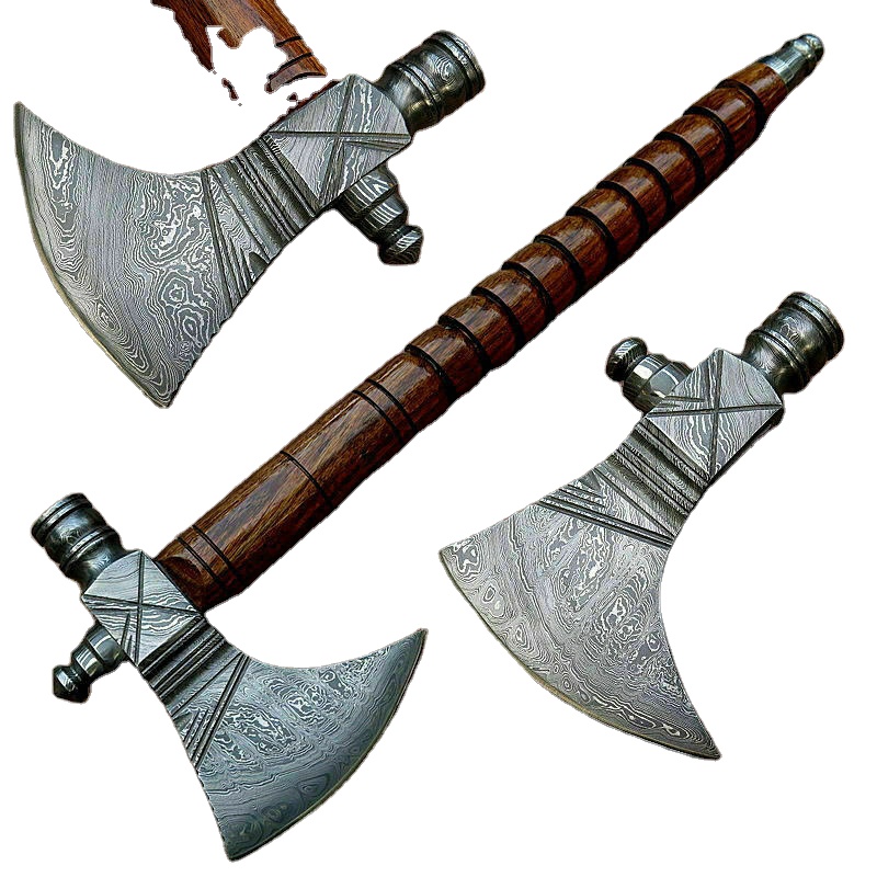 Топор для курения из дамасской стали ручной работы tomahawk