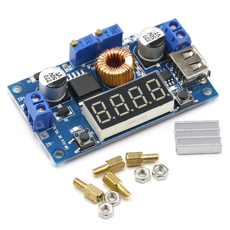 DC-DC XL4015 5A цифрового светодиодного драйвера зарядное устройство Модуль CC/CV USB модуль ldo понижающего преобразователя с Вольтметр Амперметр XL4015