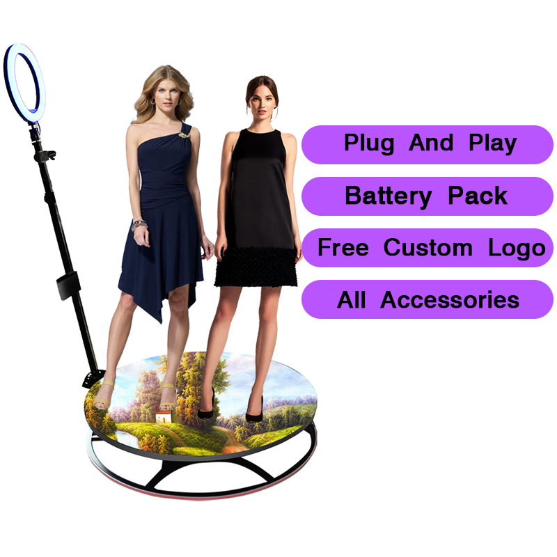 New 360 Photobooth Machine Portable Selfie Platform Spin 360 Degree Photo Booth