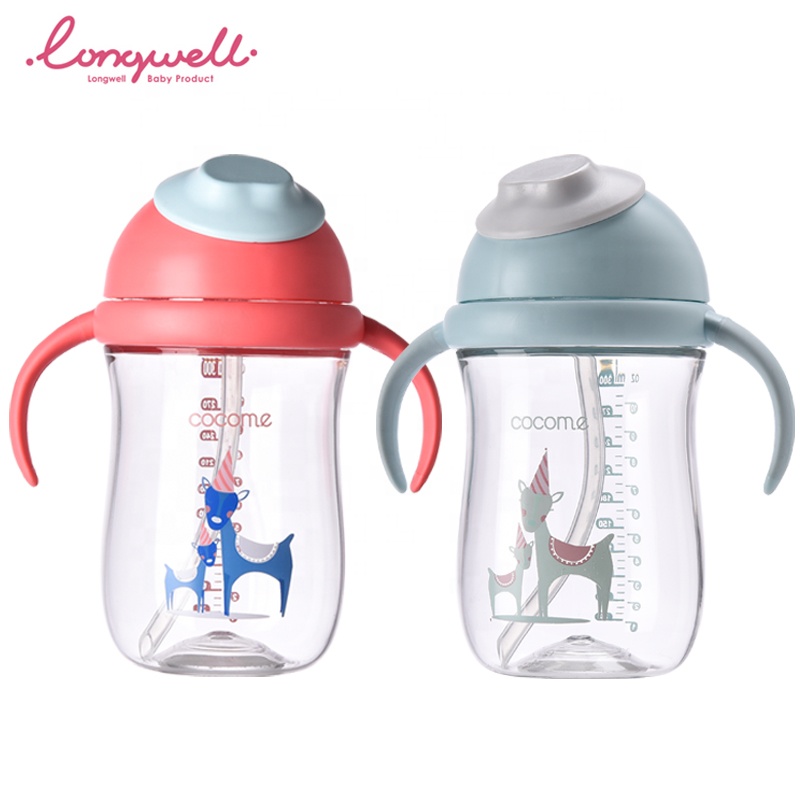 Ningbo Longwell детская бутылка из тритана для воды Питьевая Экологически чистая кружка с откидной крышкой ручка сито BPA бесплатно персонализированные бутылки для воды
