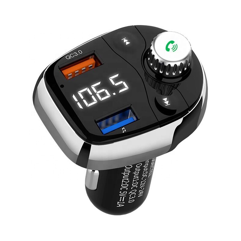 5V Беспроводная связь Bluetooth V5.0 Dual USB Автомобильное зарядное устройство для телефона Bluetooth автомобильный набор, свободные руки, FM передатчик Mp3 плеер