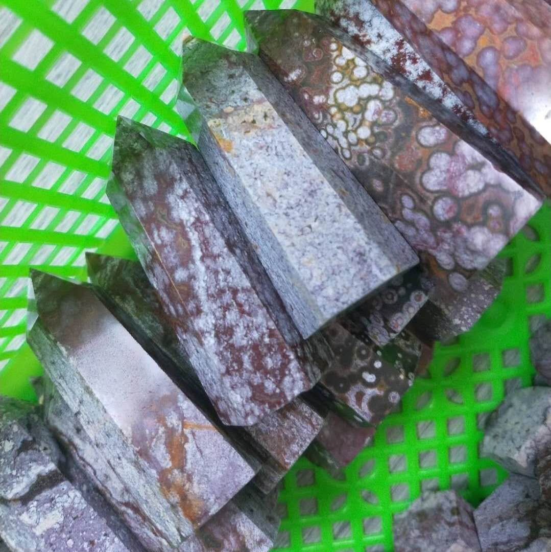 Оптовая продажа, натуральные высококачественные кристаллы океанской яшмы, лечебные камни, Розовый Фиолетовый Кристалл