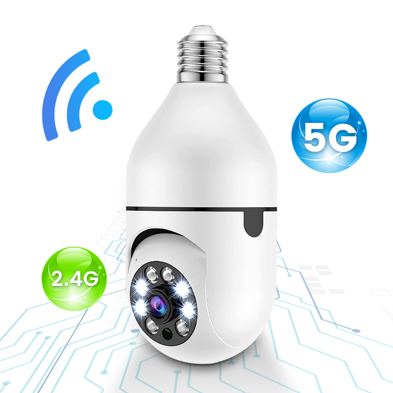 5 г YIIOT 1080P Wi-Fi Ptz-камера для внутреннего наблюдения E27 держатель Ip-сети Bombillo ночного видения 360 Cctv Camara A6