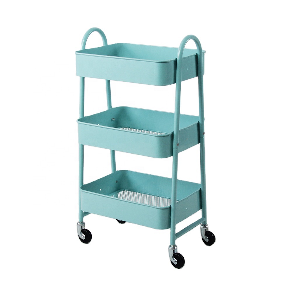hot and cheap selling 3 tier storage cart mobile shelving organizer for kitchen bathroom