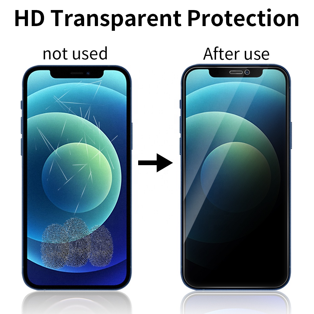 Amazon for iphone 12 5.4 Tempered glass film 3D Privacy Screen Protective film 3 Pack camera cove 0.33mm Srceen protector