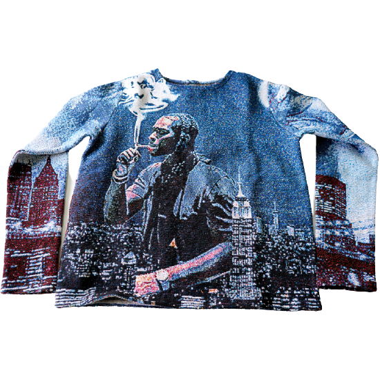 Fashion Jacquard Tapestry Hiphop Streetwear Women's Polyester Sweater Blanket for Plus Size Sweaters