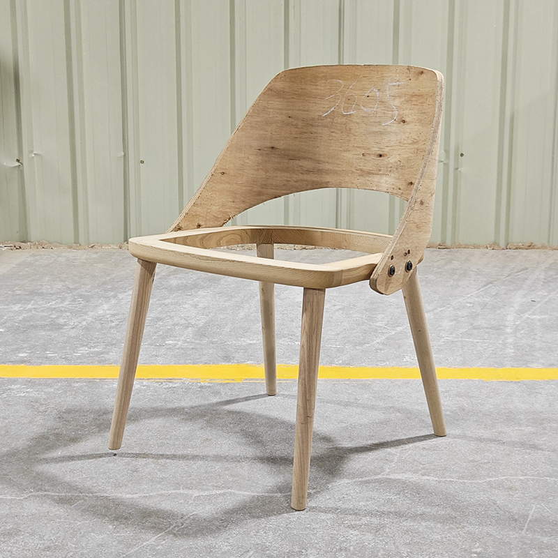 Nordic Hotel Restaurants Light Wood Dining Chairs Frame Ash Wooden Frame Dining Chairs Bare Wooden Chair Frame