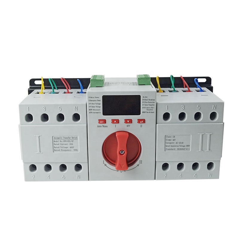 RP6-63L 4P 110V 220V управляющий переключатель напряжения с автоматическим переключением со светодиодным дисплеем для генератора