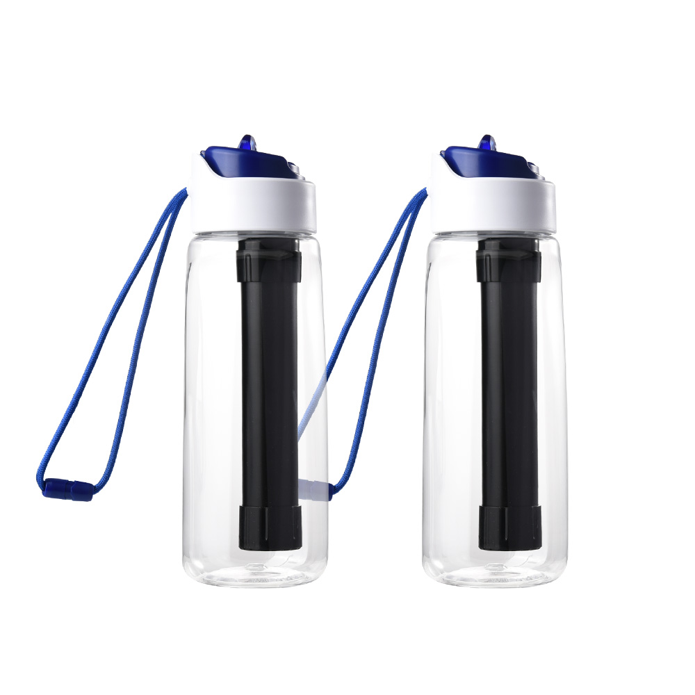 750 ML Outdoor Survival Water Filter Bottle Alkaline Water Bottle Filter for Emergency Hiking Camping