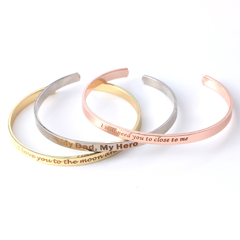 Stainless Steel Cuff Bangle Bracelet Engraved "she believed she could so she did" Inspirational Bracelet Women Girls Jewelry