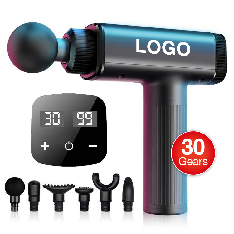 2021 Dropshipping Custom Logo Brushless Facial Booster Percussion Muscle Mini Massage Gun Massager 30 Speed With Lcd Screen