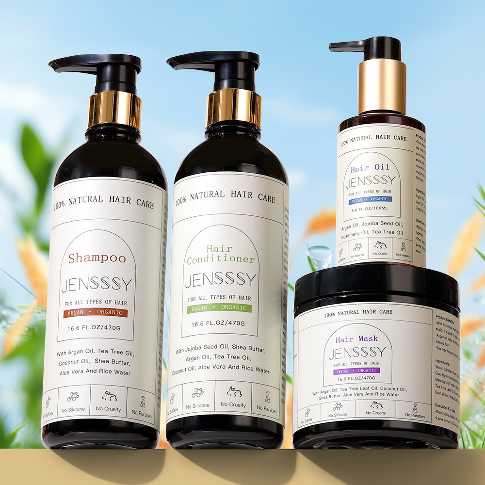 Private label hair care products growth Argan oil organic sulfate free natural rice water moisturizing shampoo and conditioner