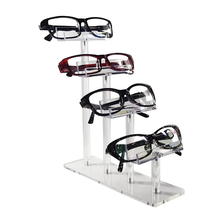 Custom Acrylic Eyeglasses Frame Stand Display Clear Sunglass Display Counter