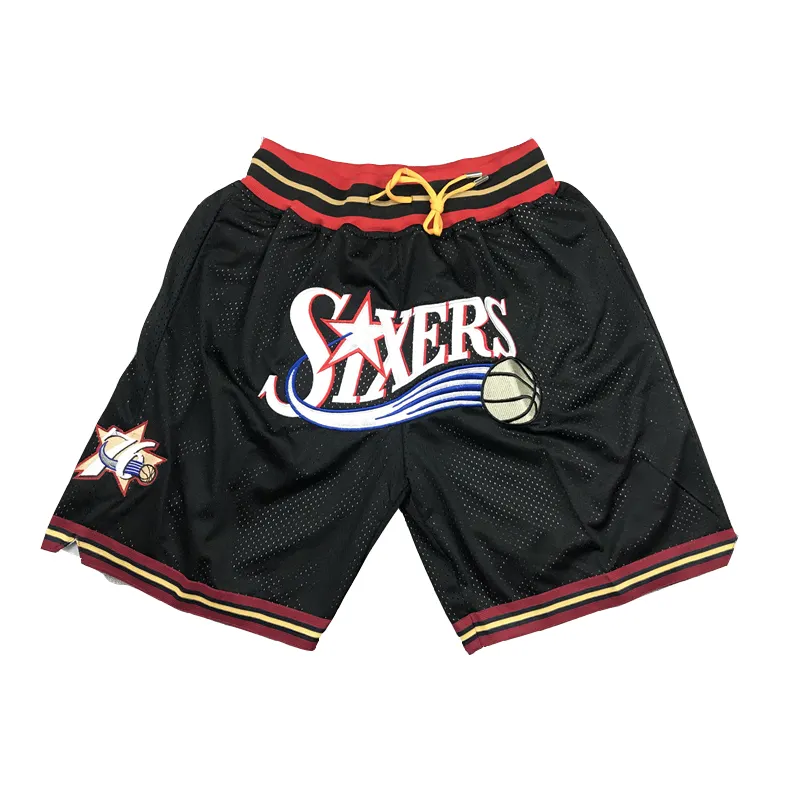 mens Embroidered basketball shorts high quality mesh polyester dry fit just mens don shorts custom logo factort wholesale