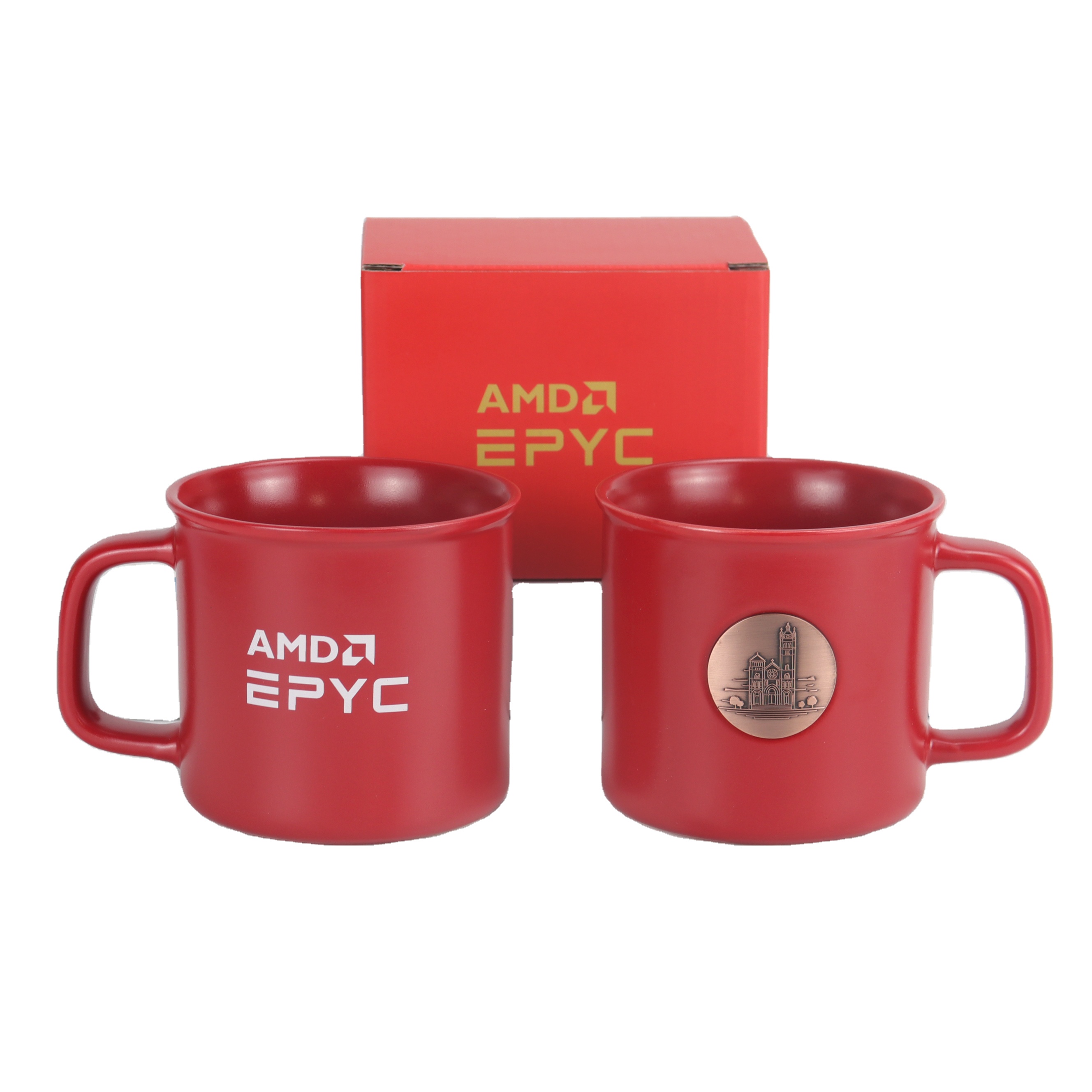 Creative Personalized Tea Cup Custom Logo Nodic Luxury Promotional Gift Enamel Ceramic Coffee Medallion Mug With Copper Sheet