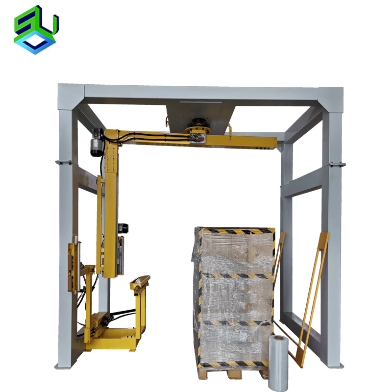 Rotary Arm Automatic High Speed Pallet Inline Rotary Arm Pallet Wrapping Machine for Film Packing
