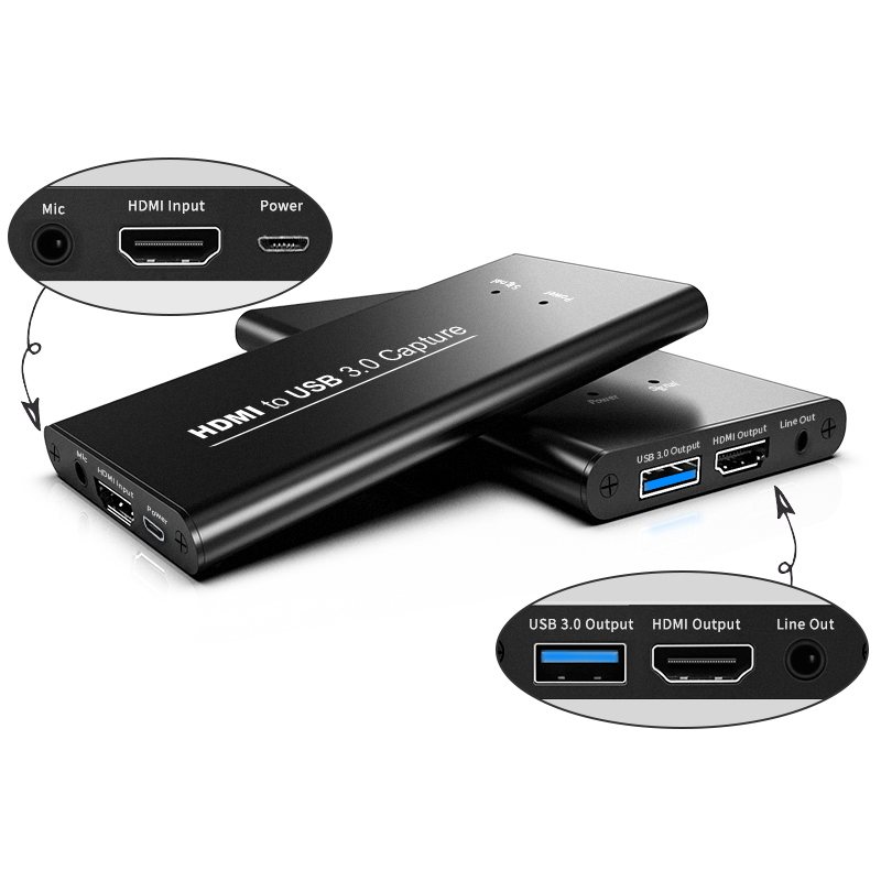 Лидер продаж, карта захвата видео 4K USB3.0 1080P60Hz HD USB 3,0 HDMI для игр и прямой трансляции