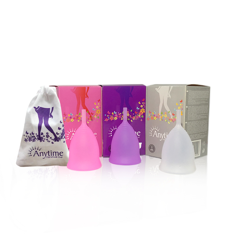 Wholesale Fast Shipping Clear Anti Leakage Flap Organic Menstrual Period Cup High Cervix Eco Silicone Female Menstruation Cup