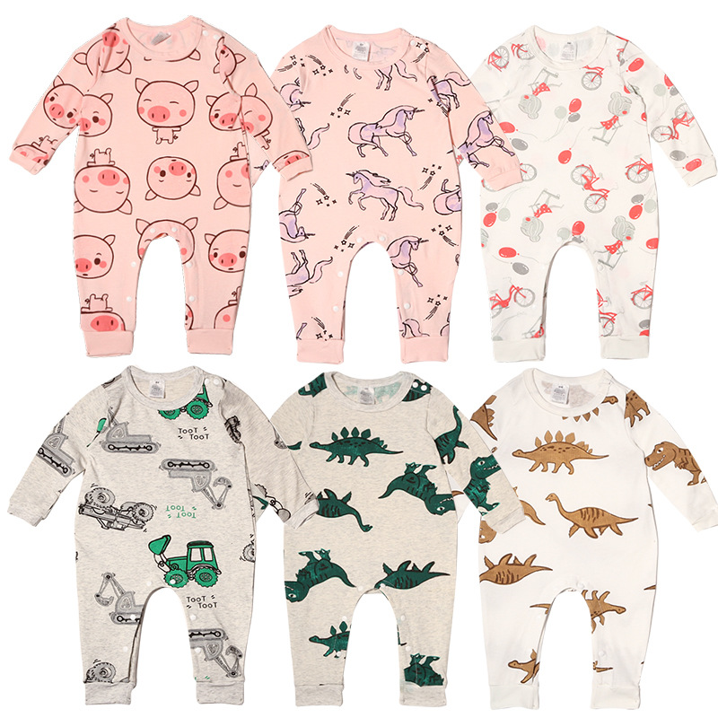100% Cotton Baby Girls' Boys' Rompers Long-sleeved Baby Bodysuits Newborn Girls Boys Spring Autumn Clothes Cute Kids Clothing