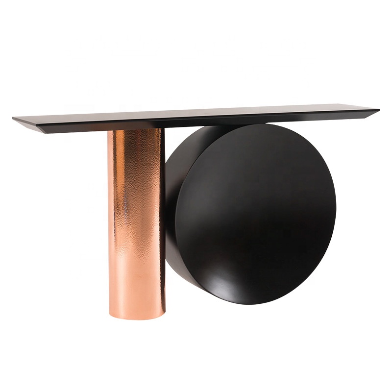 Gold stainless steel leg wood top console table entryway marble top console entry tables