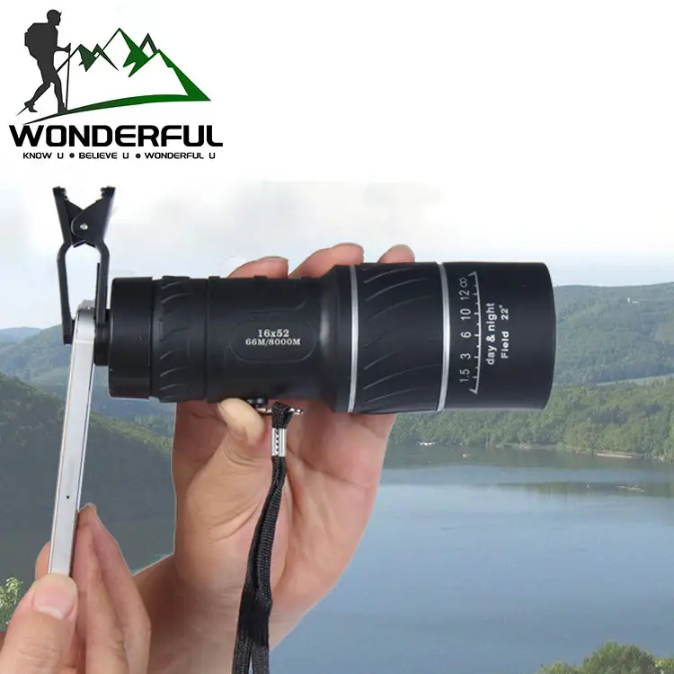 16x52 Hot-Selling New High-Powered High-Definition Low-Light Night Vision Mobile Phone Camera Monocular