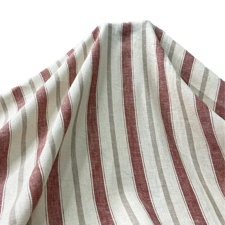 Harvest woven 10x10 linen rayon stripe fabric for shirt and dress