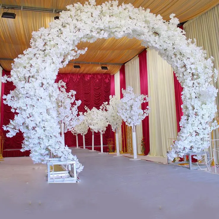 2020 new high quality 8Ft wedding larger size arch supplies with white cherry for wedding backdrop decoration