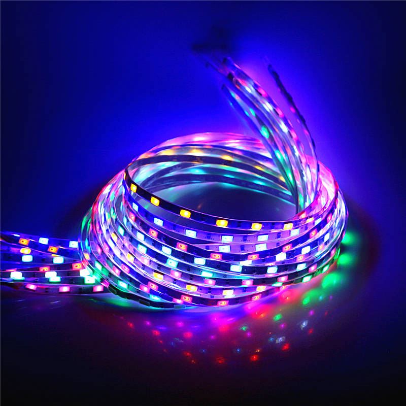Светодиодная лента SMD5050 RGB на батарейках, 5 в постоянного тока, 1 м/60 светодиодов, гибкая лента с батарейным блоком/коробкой