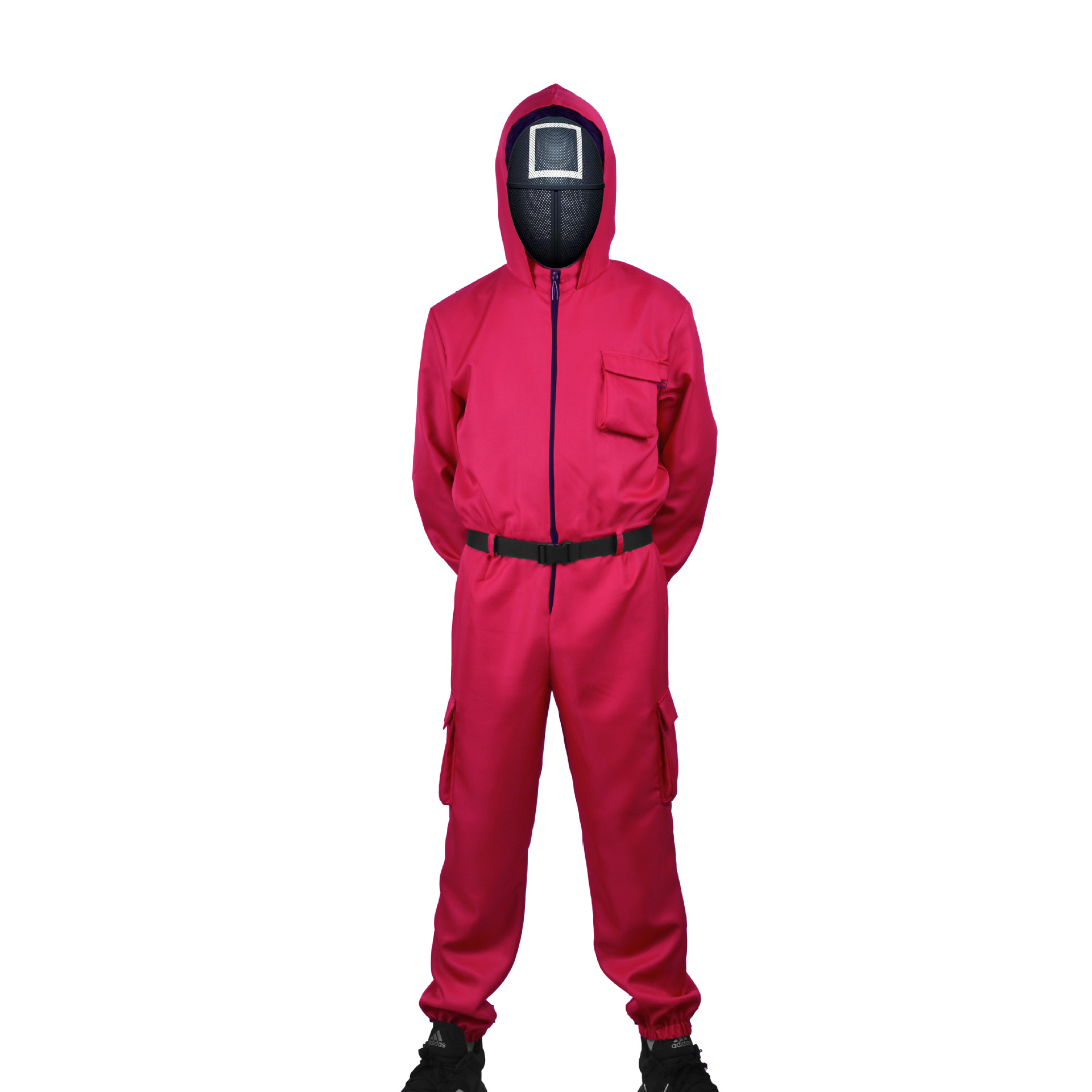Stock Squid Game Mask Cosplay Halloween Costumes Onesie Same Paragraph Red Soldier Jumpsuits Squid Game Costume