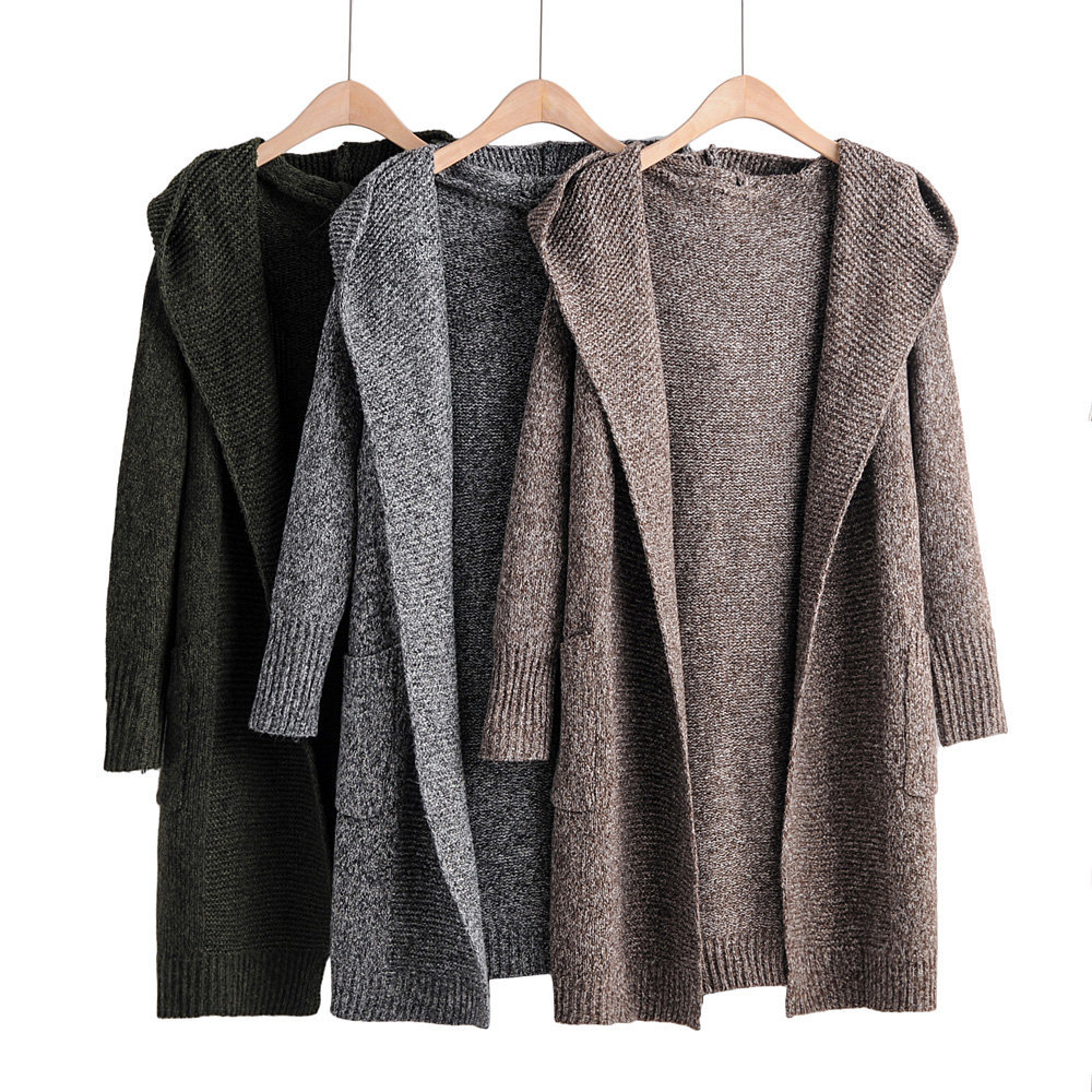 Dropshipping Ladies 2021 Fall Autumn Winter Fashion Thick Knit Custom Woman Sweater Knit Women Cardigan Sweater