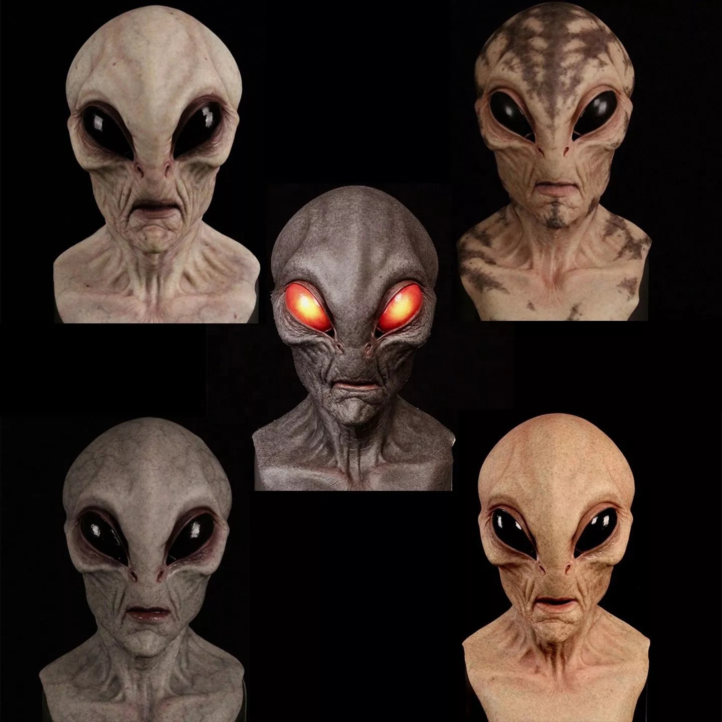 New Arrival Hot Sale Multi Type Horror Alien Latex Mask Head Set Halloween Entertainment Mask