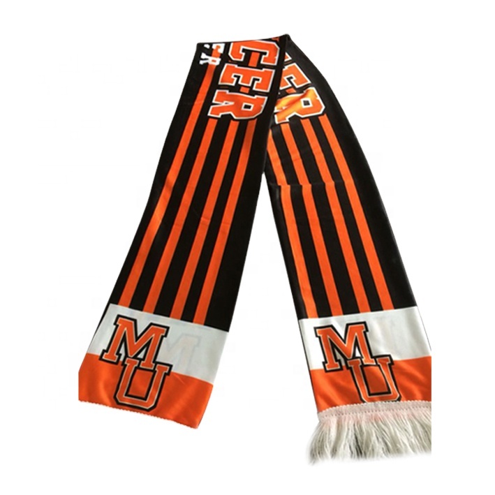 cheap wholesale custom men 100% acrylic football knit fans scarf
