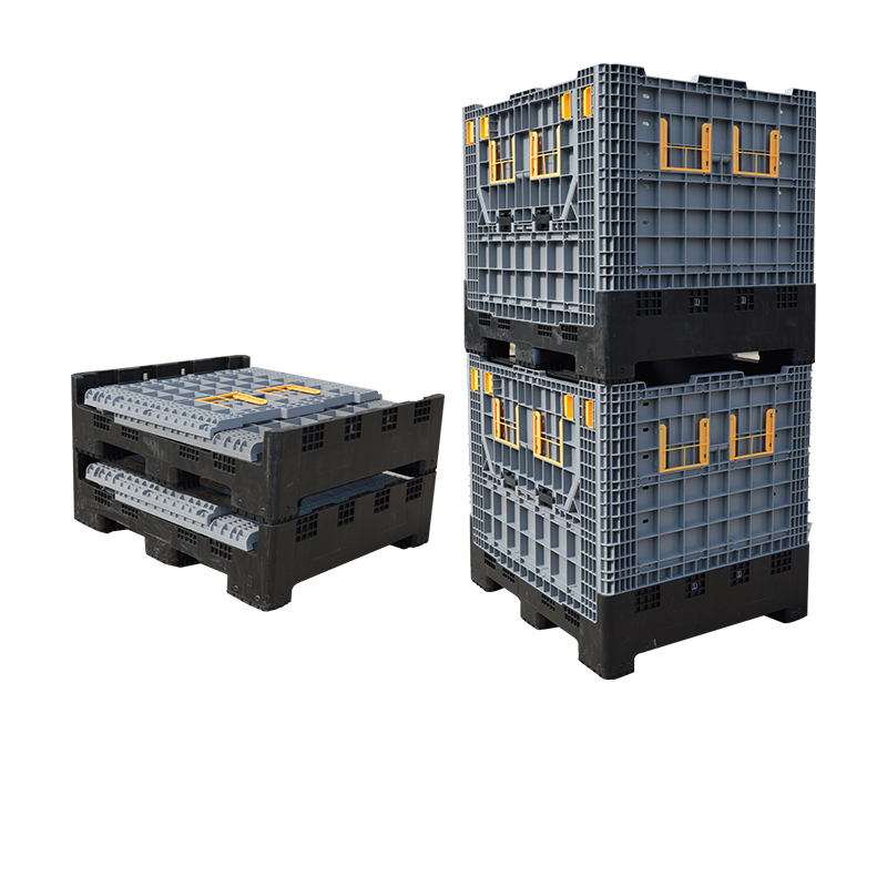 700L Stackable plastic collapsible pallet box with Wheel
