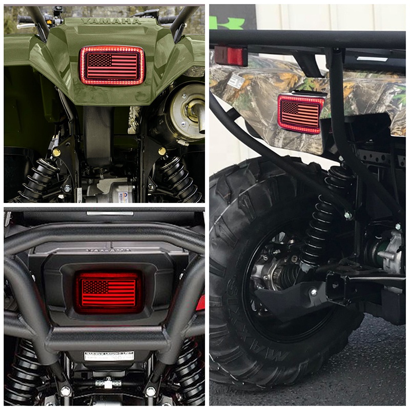 Светодиодный стоп-сигнал OVOVS YFM с красным ореолом DRL ATV задний фонарь для Yamaha Гризли, большого медведя, Kodiak,Bruin,Viking