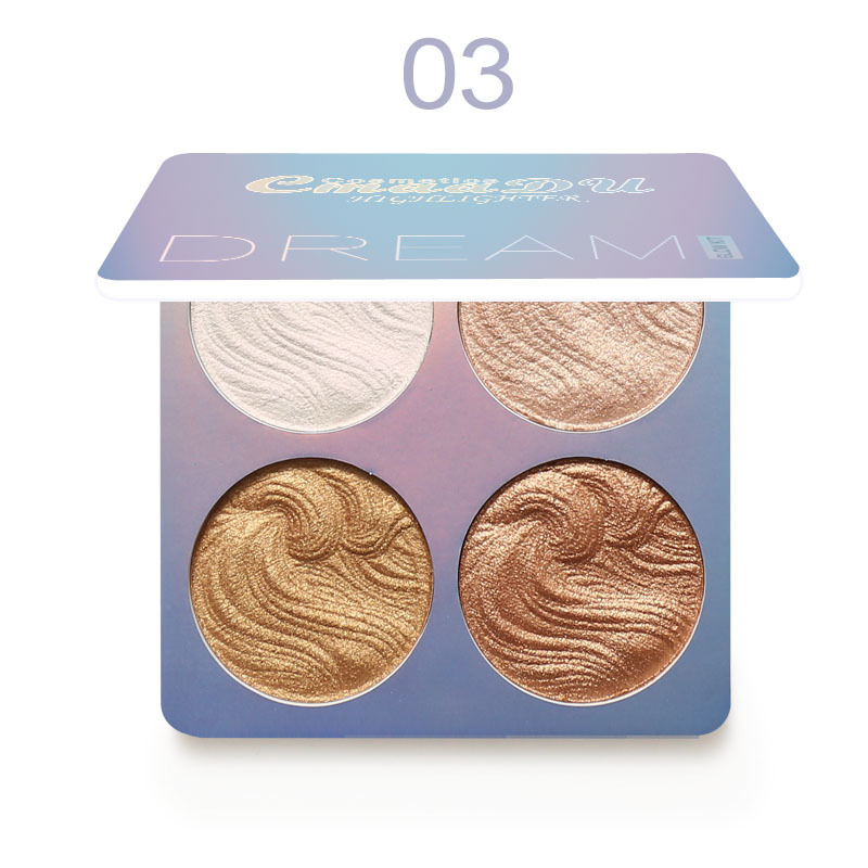 CmaaDu 4 color baked powder highlighter powder contour palette bronzer shading highlighting glow palette makeup highlight