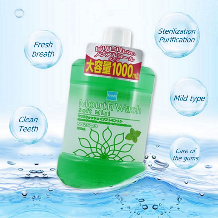 Wholesale Private Label Teeth Whitening Mouth Wash Mint Mouth Cleaning Gargle 1000ml Plastic Bottle Dental Mouthwash