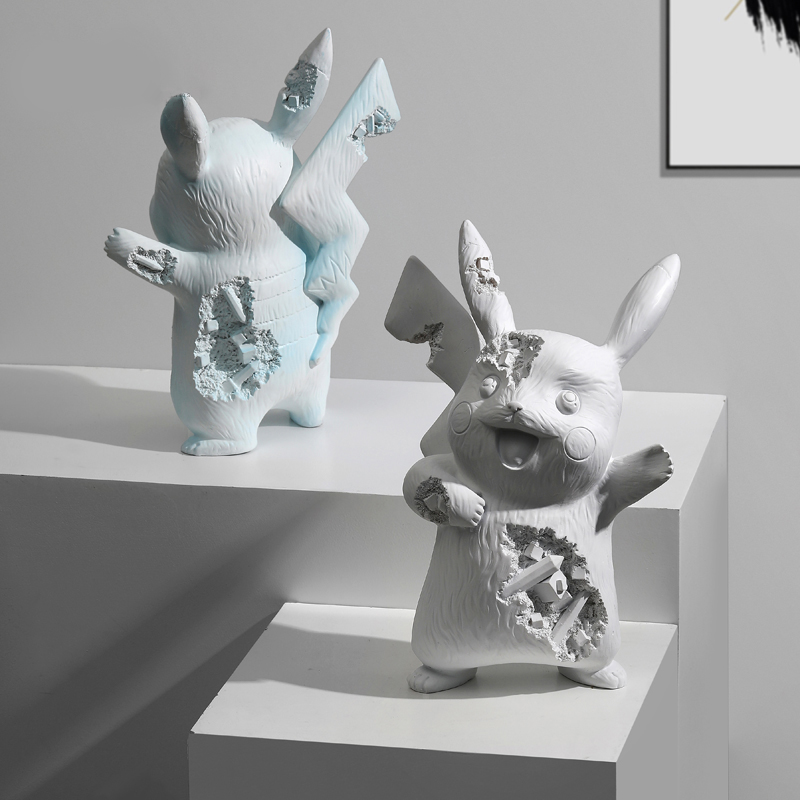Новый дизайн, полимерные поделки Pikachu, декоративная фигурка, каучуковая статуя Pikachu